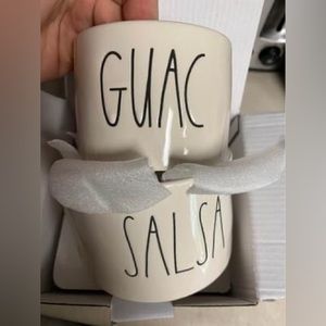 RAE DUNN ARTISAN GUAC + SALSA SET WITH 2 BAMBOO SPOONS